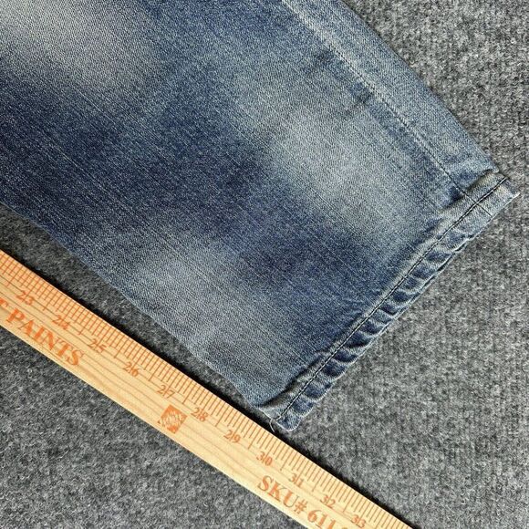 Express Blake Jeans Men 33x32 (36x30) Blue Loose Fit Straight Leg Bleached Adult - Picture 6 of 8